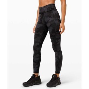 Lululemon | Invigorate High-Rise Tight 25" Camo Black Grey Size 4